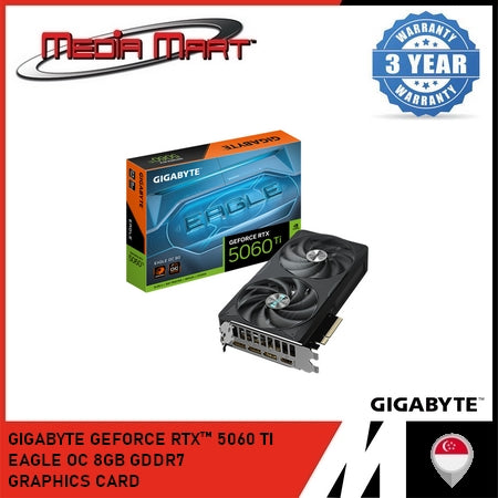 GIGABYTE GEFORCE RTX™ 5060 TI EAGLE OC | ICE | 8GB GRAPHICS CARD