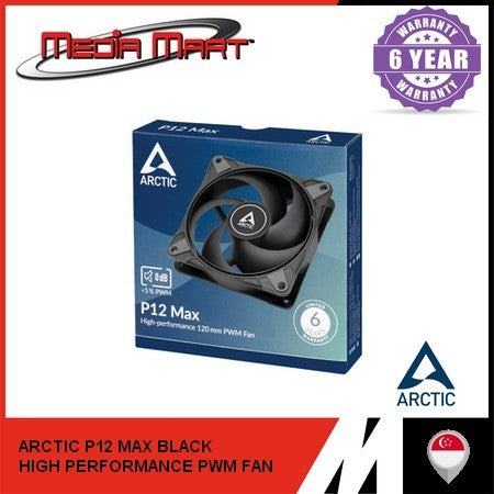 ARCTIC P14 P12 F14 P8 - MAX / PST PWM / SLIM /ARGB | BLACK/WHITE PRESSURE OPTIMISED AIRFLOW CASE FAN