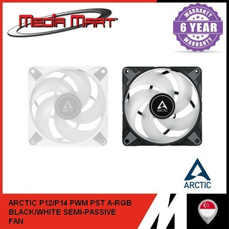 ARCTIC P14 P12 F14 P8 - MAX / PST PWM / SLIM /ARGB | BLACK/WHITE PRESSURE OPTIMISED AIRFLOW CASE FAN