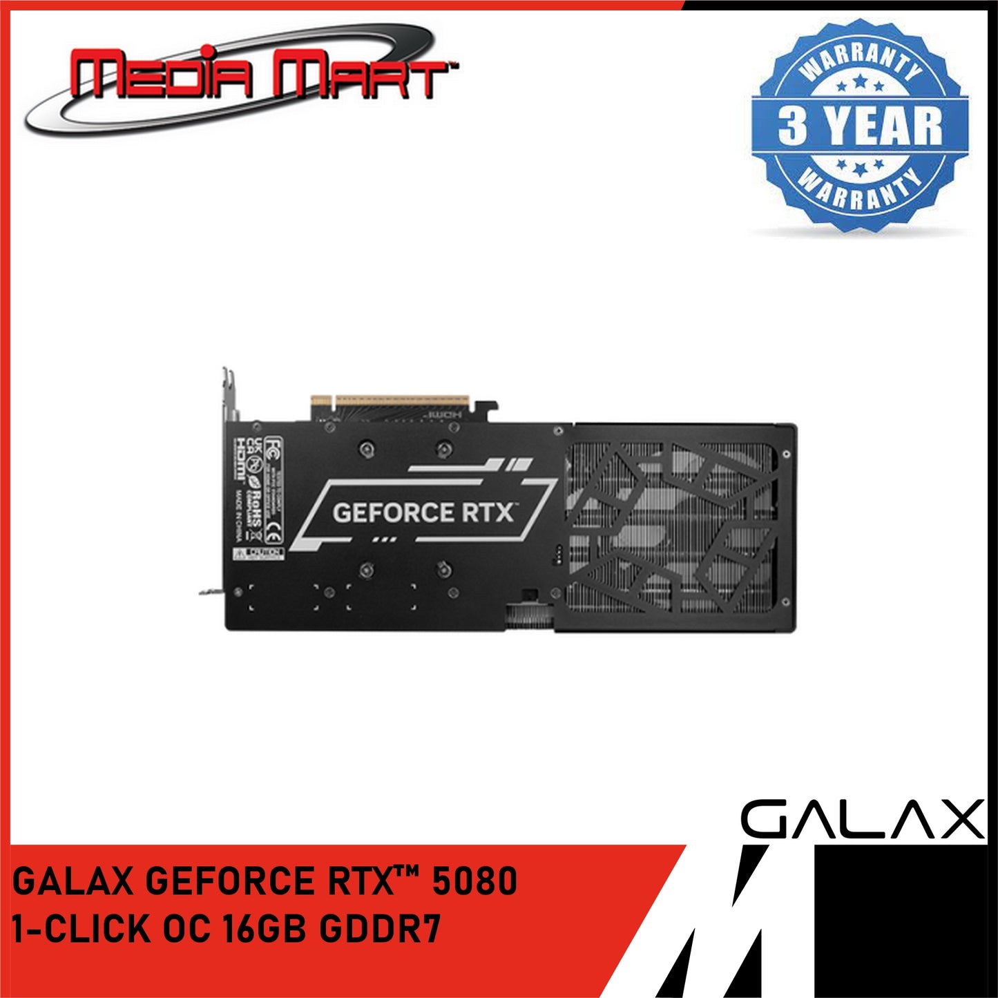 GALAX GEFORCE RTX™ 5080 1-CLICK OC 16GB GDDR7 GRAPHIC CARD