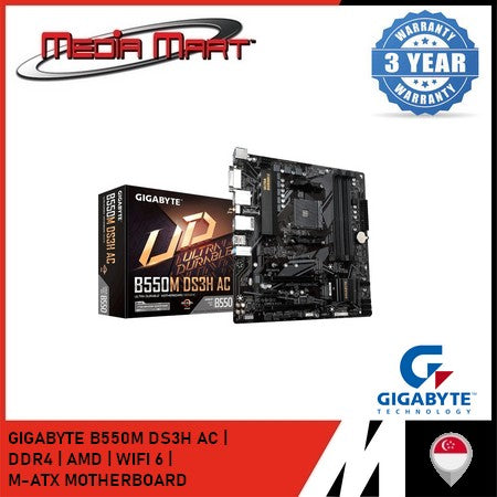 GIGABYTE B550M DS3H AC AM4 DDR4 M-ATX MOTHERBOARD