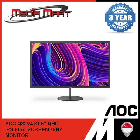 AOC Q32V4 31.5" QHD FLATSCREEN IPS 75HZ MONITOR