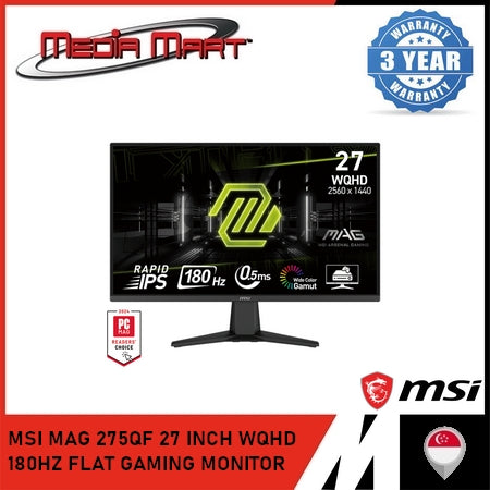 MSI MAG 275QF 27 INCH WQHD 180HZ FLAT GAMING MONITOR