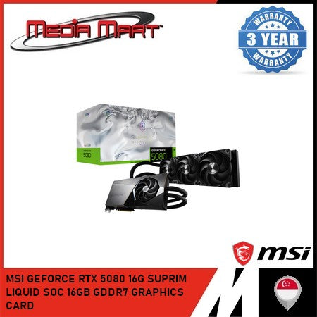 MSI GEFORCE RTX 5080 16G SUPRIM LIQUID SOC 16GB GDDR7 GRAPHICS CARD