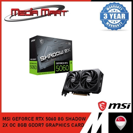 MSI GEFORCE RTX 5060 8G SHADOW 2X OC 8GB GDDR7 GRAPHICS CARD