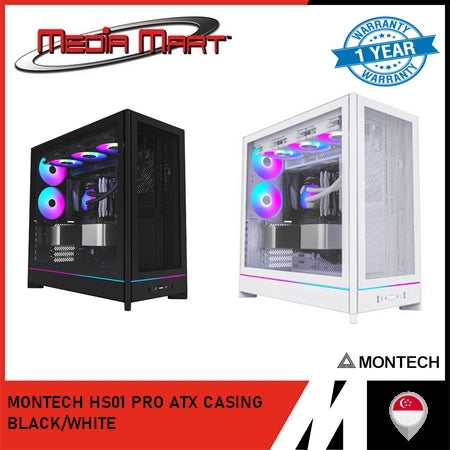MONTECH HS01/HS01 PRO ATX CASING BLACK/WHITE