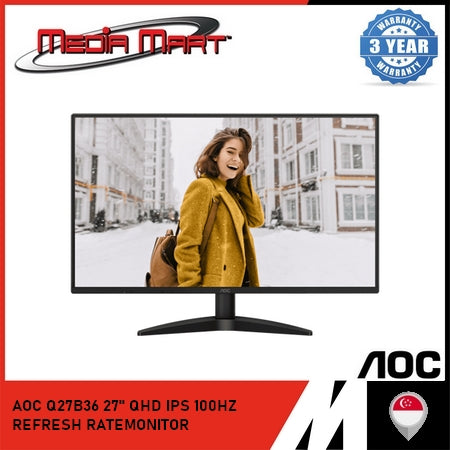 AOC Q27B36 27" QHD IPS FLATSCREEN 100HZ MONITOR