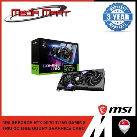 MSI GEFORCE RTX 5070 TI 16G GAMING TRIO OC 16GB GDDR7 GRAPHICS CARD