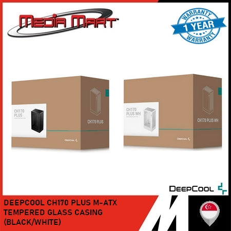 DEEPCOOL CH170 PLUS M-ATX TEMPERED GLASS CASING (BLACK/WHITE)