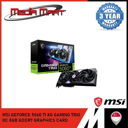 MSI GEFORCE 5060 TI 8G GAMING TRIO OC 8GB GDDR7 GRAPHICS CARD