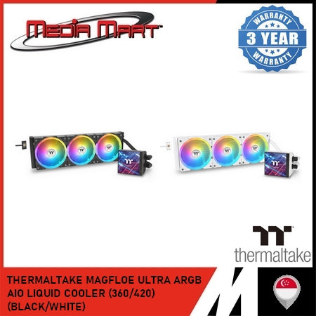 THERMALTAKE MAGFLOE ULTRA ARGB AIO LIQUID COOLER (360/420) (BLACK/SNOW)