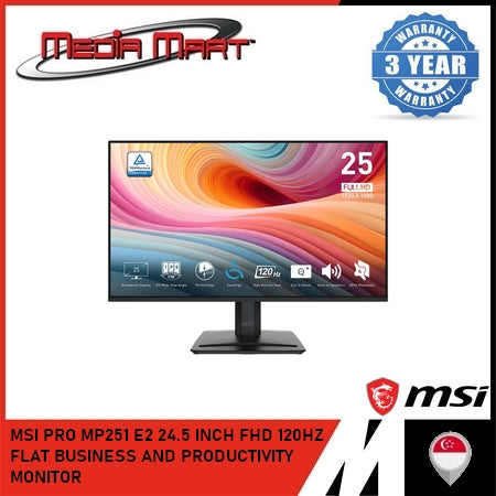 MSI PRO MP251 E2 24.5 INCH FHD 120HZ FLAT BUSINESS AND PRODUCTIVITY MONITOR
