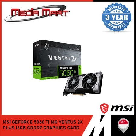 MSI GEFORCE 5060 TI 16G VENTUS 2X PLUS 16GB GDDR7 GRAPHICS CARD