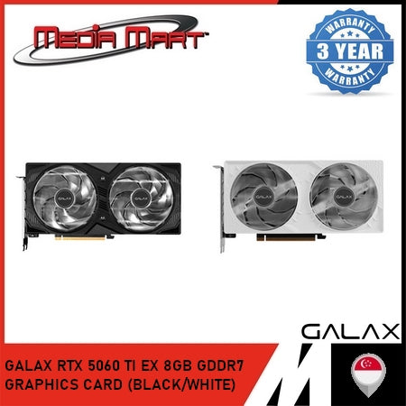GALAX RTX 5060 TI EX 8GB GDDR7 GRAPHICS CARD (BLACK/WHITE)