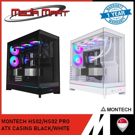 MONTECH HS02/HS02 PRO ATX CASING BLACK/WHITE