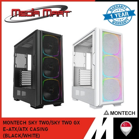 MONTECH SKY TWO/SKY TWO GX E-ATX/ATX CASING (BLACK/WHITE)