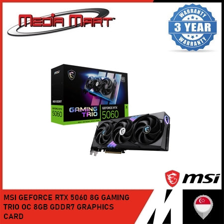 MSI GEFORCE RTX 5060 8G GAMING TRIO OC 8GB GDDR7 GRAPHICS CARD