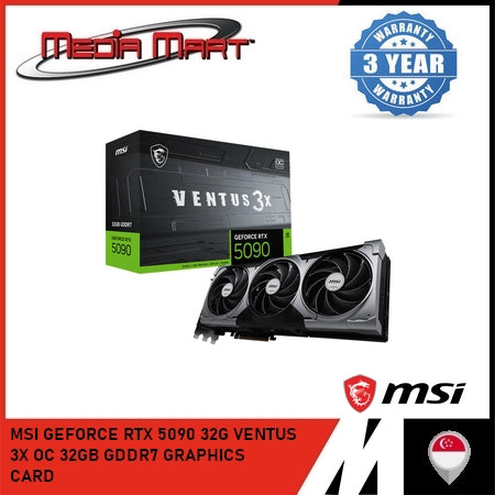 MSI GEFORCE RTX 5090 32G VENTUS 3X OC 32GB GDDR7 GRAPHICS CARD