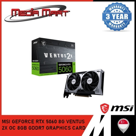 MSI GEFORCE RTX 5060 8G VENTUS 2X OC 8GB GDDR7 GRAPHICS CARD