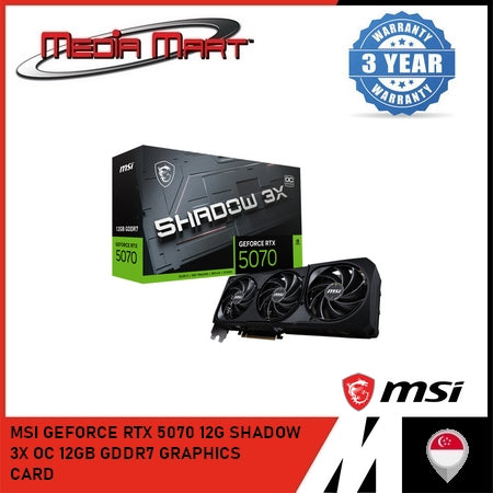 MSI GEFORCE RTX 5070 12G SHADOW 3X OC 12GB GDDR7 GRAPHICS CARD