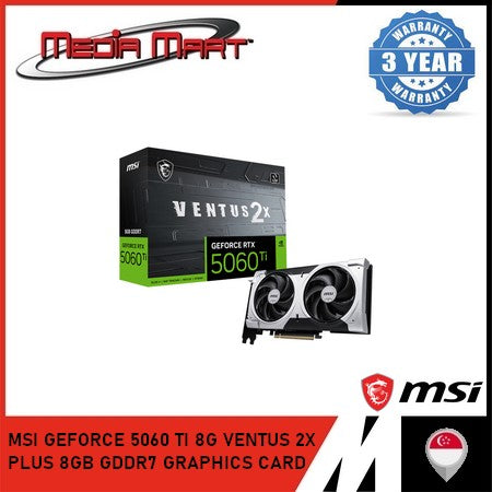 MSI GEFORCE 5060 TI 8G VENTUS 2X PLUS 8GB GDDR7 GRAPHICS CARD