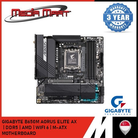 GIGABYTE B650M AORUS ELITE AX AM5 DDR5 M-ATX MOTHERBOARD