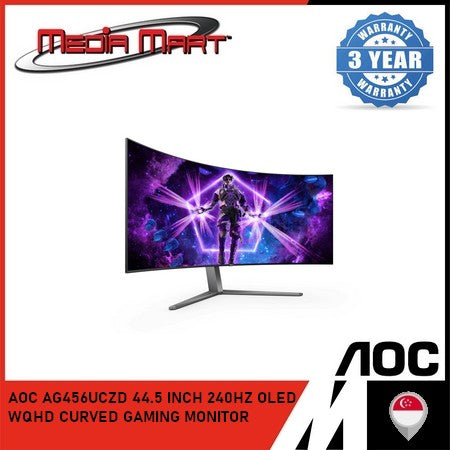 AOC AG456UCZD 44.5 INCH 240HZ OLED WQHD CURVED GAMING MONITOR