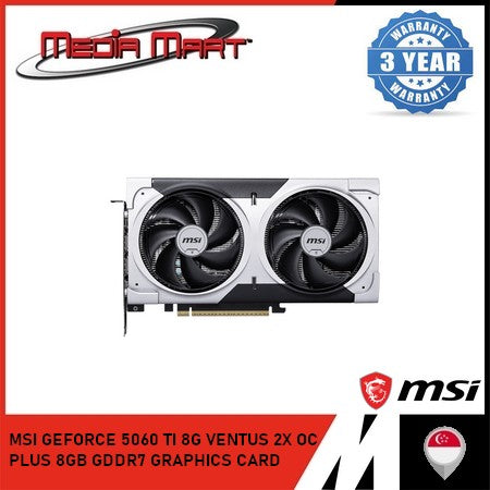 MSI GEFORCE 5060 TI 8G VENTUS 2X OC PLUS 8GB GDDR7 GRAPHICS CARD