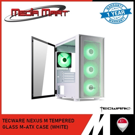 TECWARE NEXUS AIR M TEMPERED GLASS M-ATX CASE (WHITE)