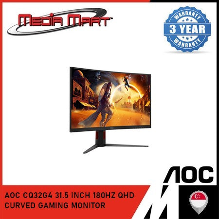 AOC CQ32G4 31.5 INCH 180HZ QHD CURVED GAMING MONITOR