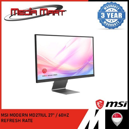 MSI MODERN MD271UL | 27'' 4K UHD / MONITOR 60HZ REFRESH RATE / IPS PANEL / FLATSCREEN / HDMI 2.0B / DP 1.2A