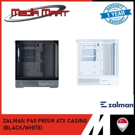 ZALMAN P40 PRISM ATX CASING (BLACK/WHITE)