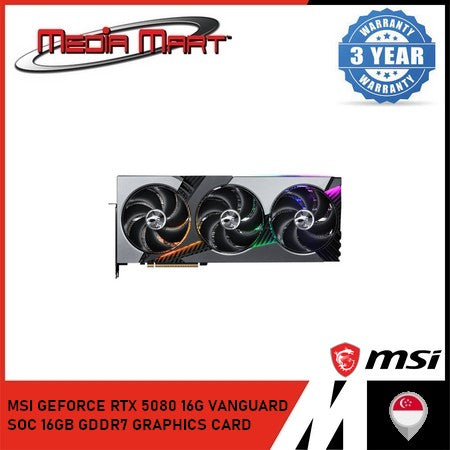 MSI GEFORCE RTX 5080 16G VANGUARD SOC 16GB GDDR7 GRAPHICS CARD