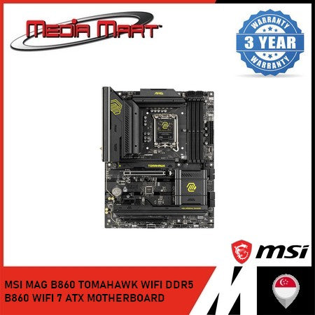 MSI MAG B860 TOMAHAWK WIFI DDR5 LGA 1851 WIFI 7 ATX MOTHERBOARD