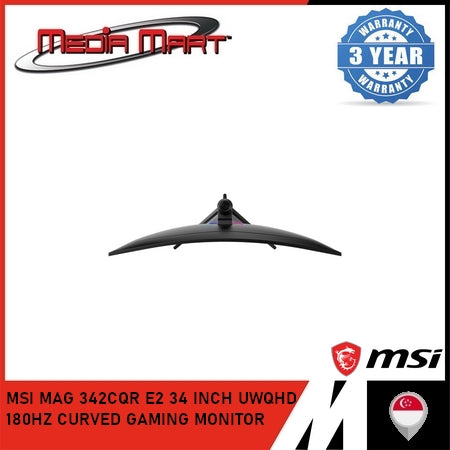 MSI MAG 342CQR E2 34 INCH UWQHD 180HZ CURVED GAMING MONITOR