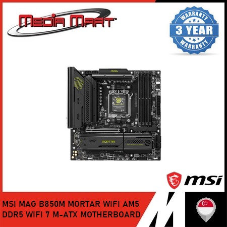 MSI MAG B850M MORTAR WIFI AM5 DDR5 WIFI 7 M-ATX MOTHERBOARD