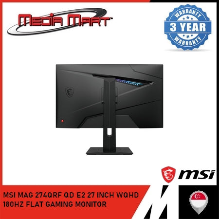 MSI MAG 274QRF QD E2 27 INCH WQHD 180HZ FLAT GAMING MONITOR