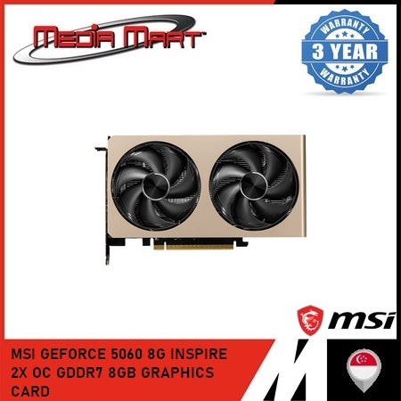 MSI GEFORCE RTX 5060 8G INSPIRE 2X OC GDDR7 8GB GRAPHICS CARD