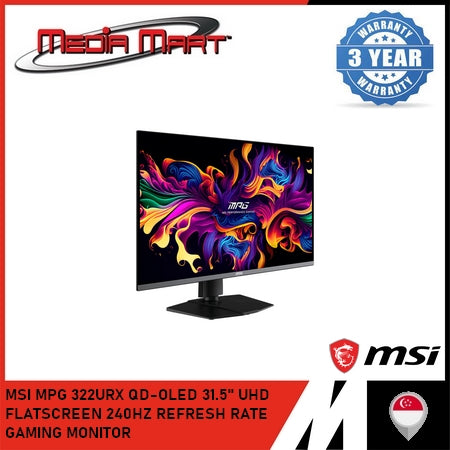 MSI MPG 322URX QD-OLED 31.5" UHD FLATSCREEN 240HZ REFRESH RATE GAMING MONITOR