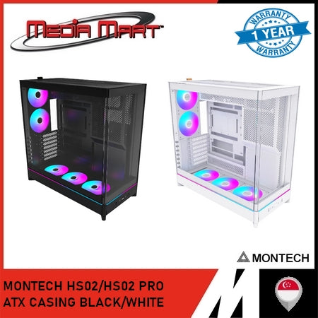 MONTECH HS02/HS02 PRO ATX CASING BLACK/WHITE