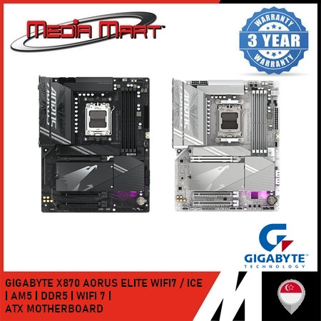 GIGABYTE X870 AORUS ELITE / ICE WIFI7 DDR5 AMD AM5 ATX MOTHERBOARD
