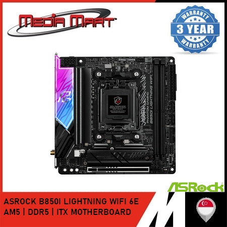 ASROCK B850I LIGHTNING WIFI 6E AM5 | DDR5 | ITX MOTHERBOARD