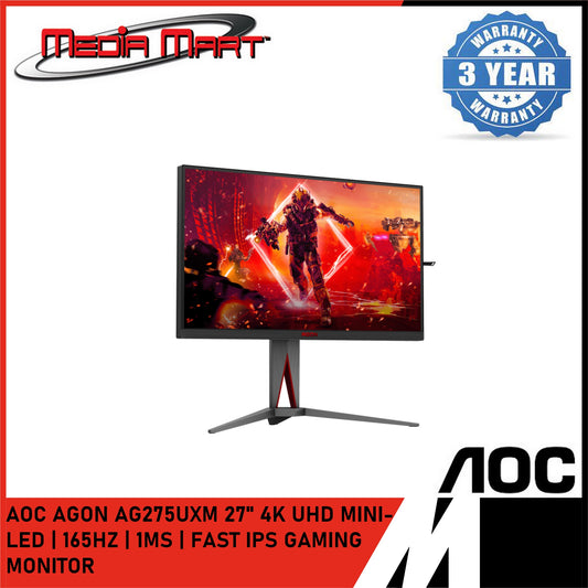 AOC AGON AG275UXM 27" FAST IPS UHD QD-MINI LED | 165HZ 1MS GAMING MONITOR