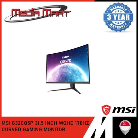 MSI G32CQ5P 31.5 INCH WQHD 170HZ CURVED GAMING MONITOR