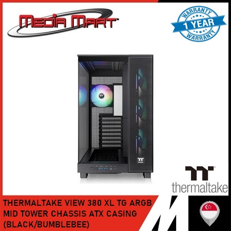 THERMALTAKE VIEW 380 XL TG ARGB MID TOWER CHASSIS ATX CASING (BLACK/BUMBLEBEE)