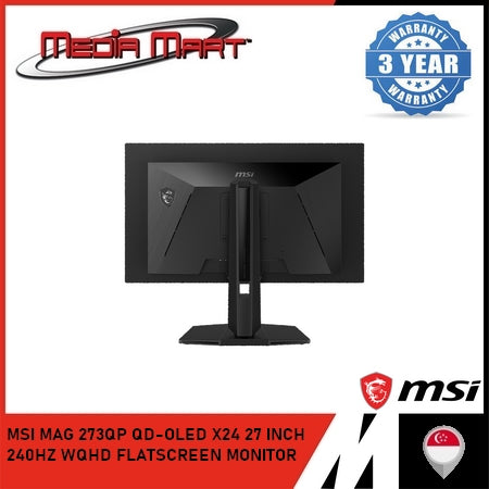 MSI MAG 273QP QD-OLED X24 27 INCH 240HZ WQHD FLATSCREEN MONITOR