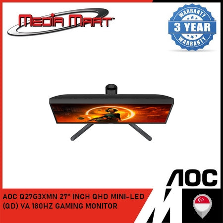 AOC Q27G3XMN 27" INCH/2K QHD MINI-LED/(QD)/VA/180HZ/1MS/GAMING MONITOR