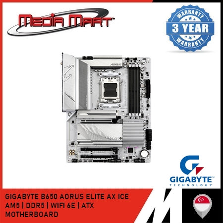 GIGABYTE B650 AORUS ELITE AX ICE AM5 DDR5 ATX MOTHERBOARD