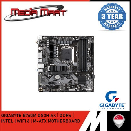 GIGABYTE B760M DS3H AX DDR4 LGA 1700 M-ATX MOTHERBOARD