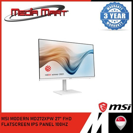MSI MODERN MD272XPW | 27" FHD / MONITOR 100HZ REFRESH RATE / IPS PANEL / FLATSCREEN / HDMI 1.4B / DP 1.2A